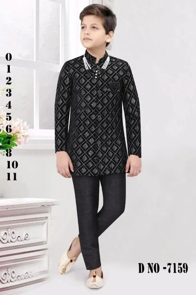 Boys Silk Multi Thread Embroidered