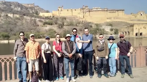 Group Photo Front Of Amer Fort