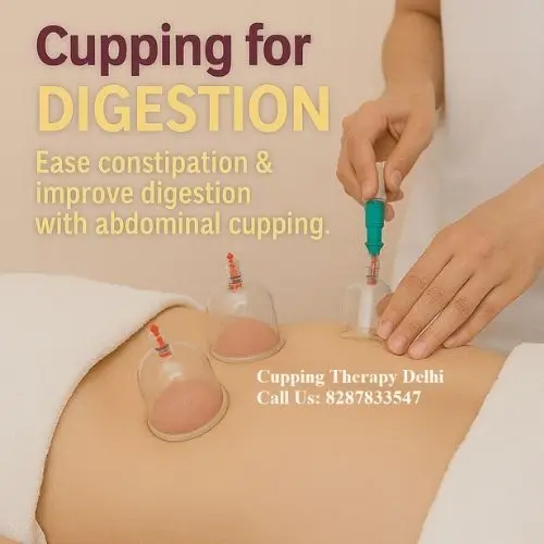 cupping abdomen digestion