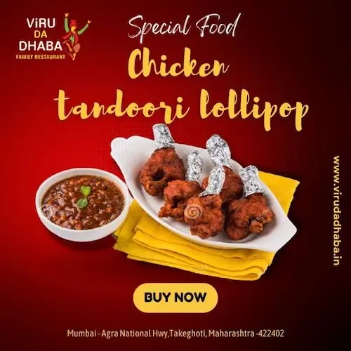 Viru da dhaba igatpuri chiken tandoori lollipop